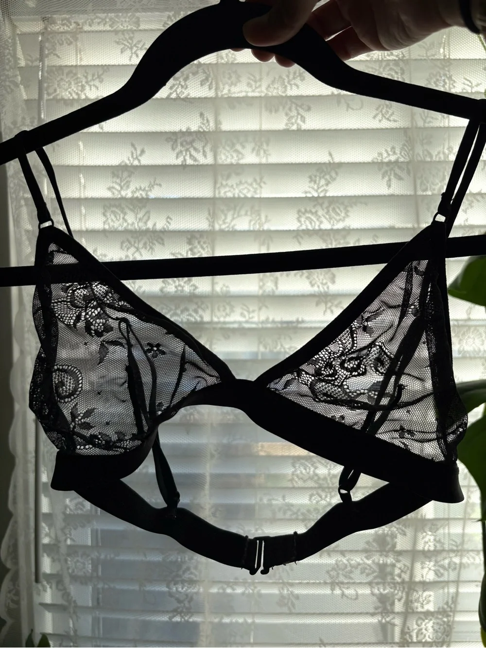Sheer Lace Bralette - Black